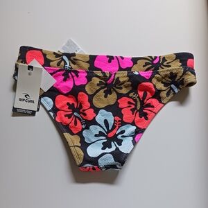 Rip Curl Pink Floral hibiscus heat full cover bottom SZ S NWT